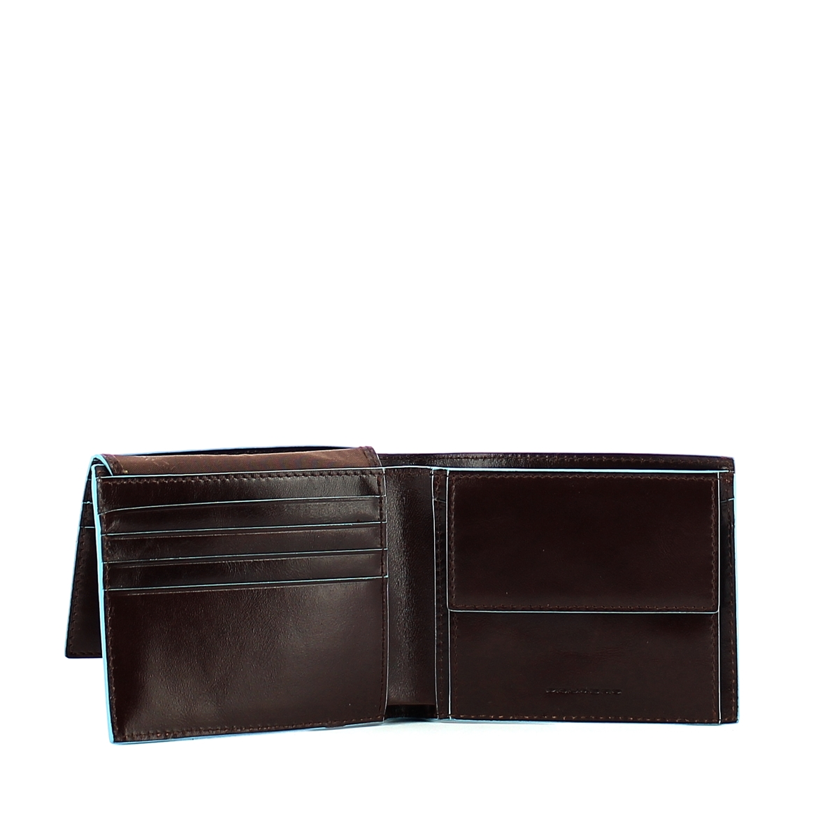 Men wallet with coin pouch Blue Square Men wallet with coin pouch Blue Square