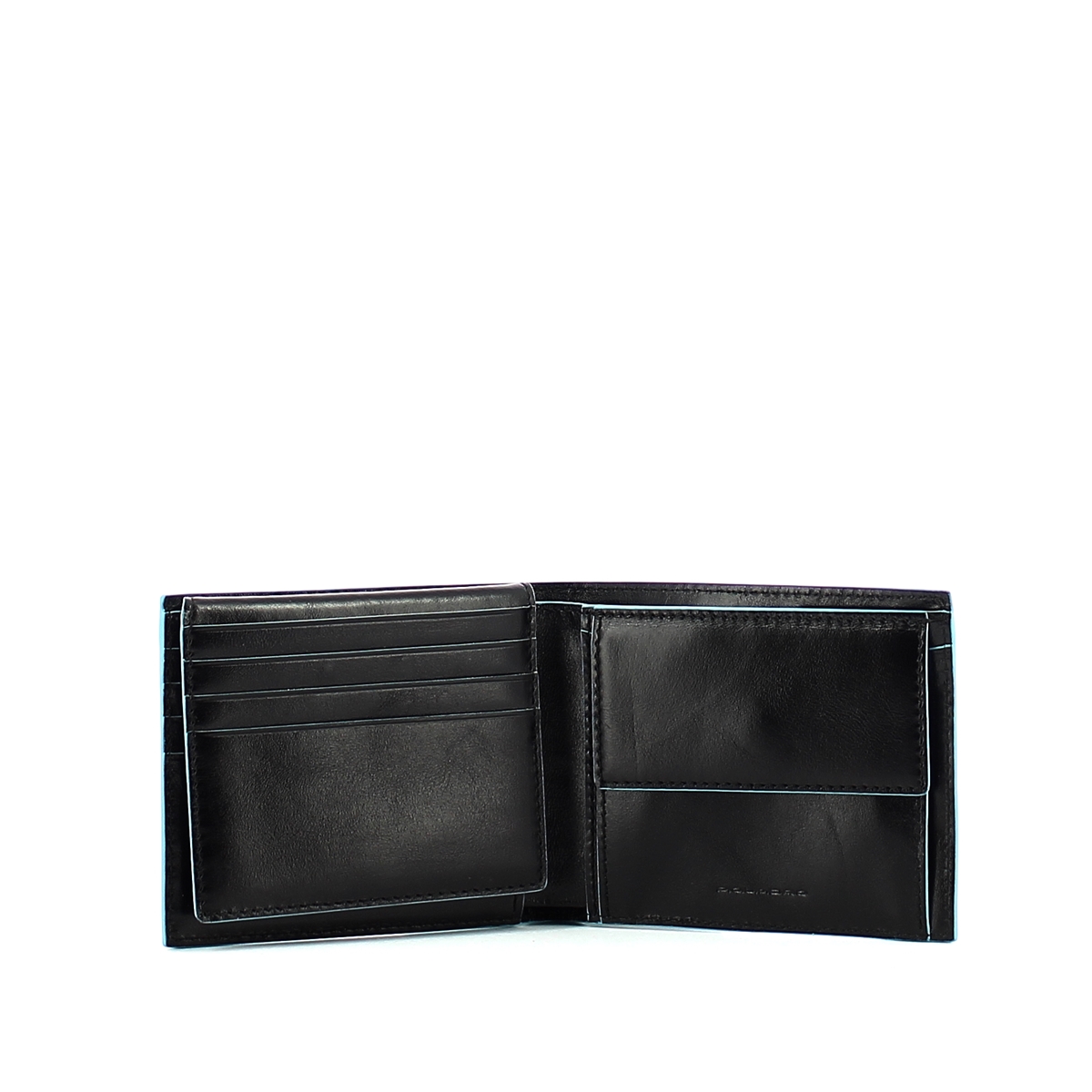 Men wallet with coin pouch Blue Square Men wallet with coin pouch Blue Square