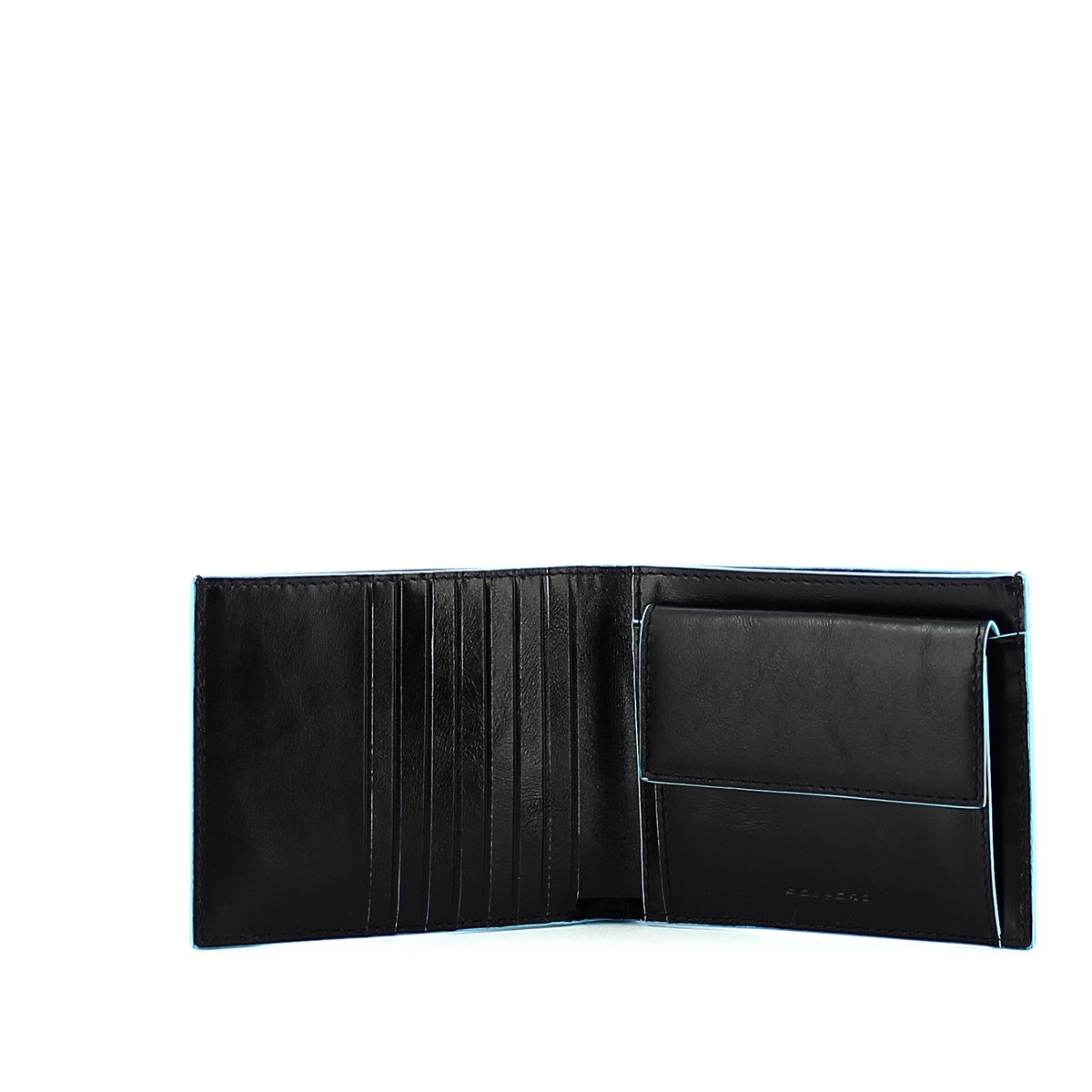 Men wallet with coin pouch Blue Square Men wallet with coin pouch Blue Square