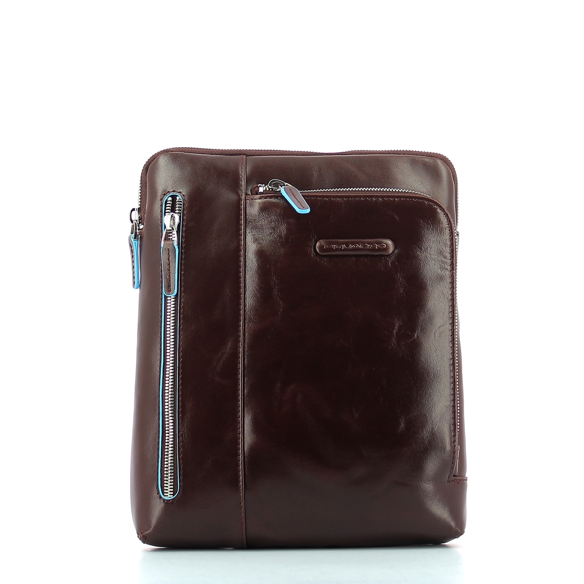 Leather Organised crossbody Blue Square-MOGANO-UN Leather Organised crossbody Blue Square-MOGANO-UN