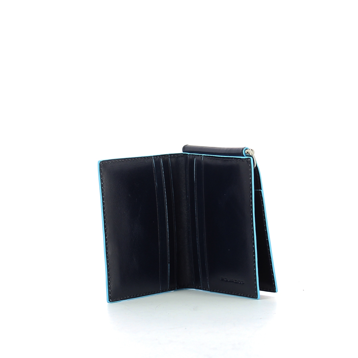 Men wallet w. money clip Blue Square-BLU2-UN Men wallet w. money clip Blue Square-BLU2-UN