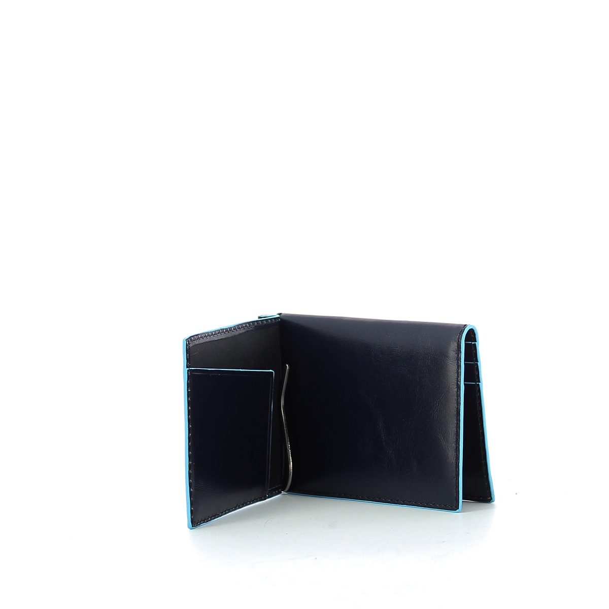 Men wallet w. money clip Blue Square-BLU2-UN Men wallet w. money clip Blue Square-BLU2-UN