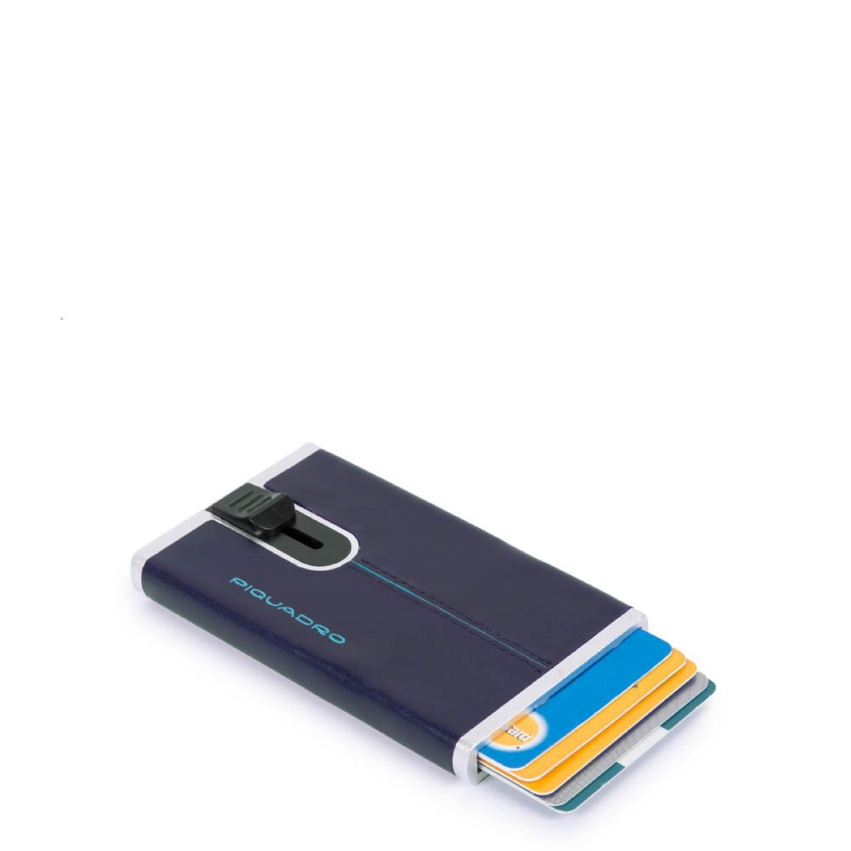 Piquadro Porta carte di credito con Sliding System Blue Square - 2 Piquadro Porta carte di credito con Sliding System Blue Square - 2