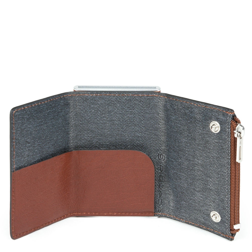 Piquadro Porta carte di credito con Sliding System con portamonete RFID Black Square - 2 Piquadro Porta carte di credito con Sliding System con portamonete RFID Black Square - 2
