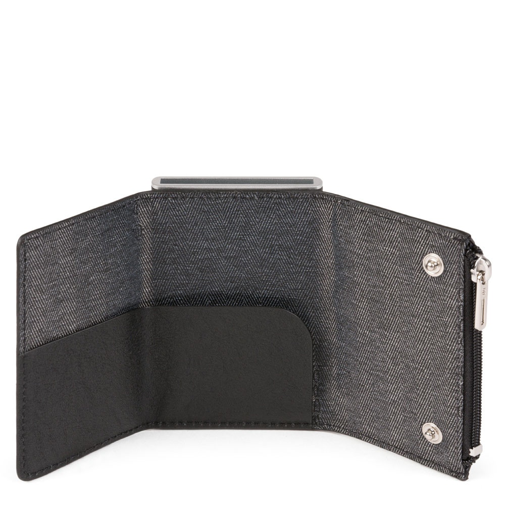 Piquadro Porta carte di credito con Sliding System con portamonete RFID Black Square - 2 Piquadro Porta carte di credito con Sliding System con portamonete RFID Black Square - 2