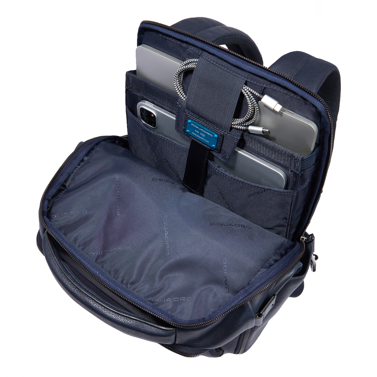 Piquadro Zaino Cronus Porta PC 14" Blu - 5