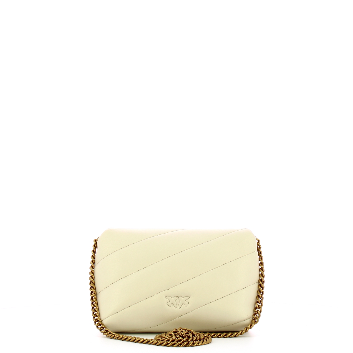 Pinko Mini Borsa a tracolla Love Puff Bianco Seta Antique Gold - 3 Pinko Mini Borsa a tracolla Love Puff Bianco Seta Antique Gold - 3