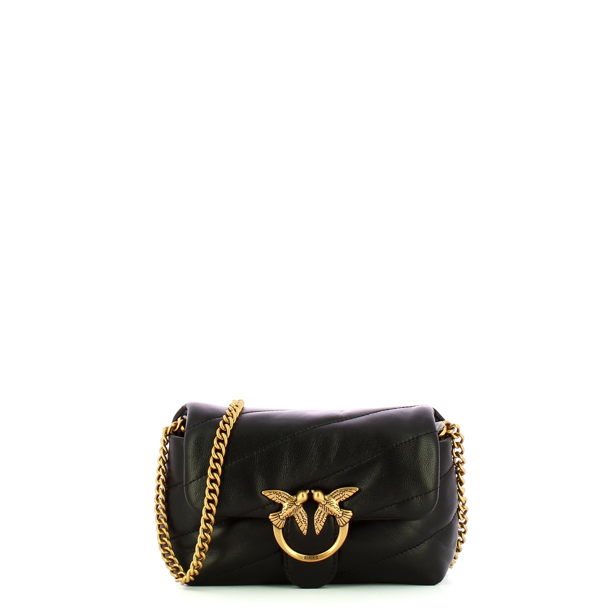 Pinko Mini Borsa a tracolla Love Puff Nero Antique Gold - 1 Pinko Mini Borsa a tracolla Love Puff Nero Antique Gold - 1