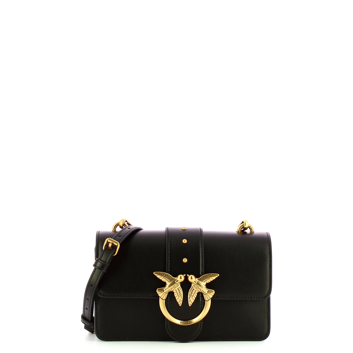 Pinko Mini Borsa a tracolla Love One Nero Antique Gold - 1 Pinko Mini Borsa a tracolla Love One Nero Antique Gold - 1