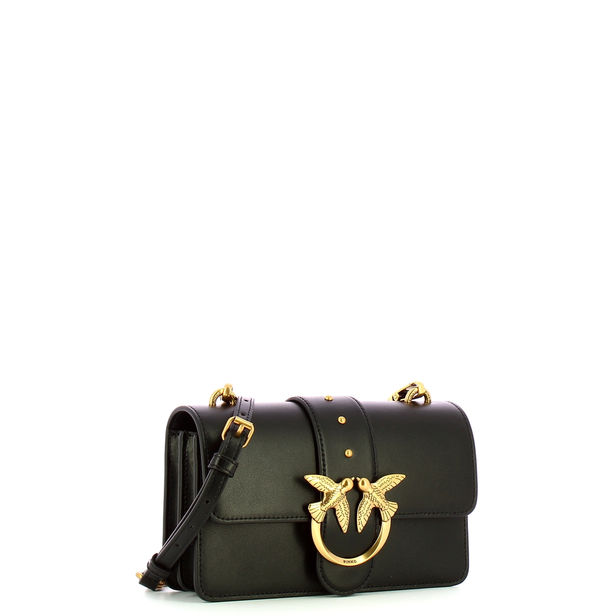 Pinko Mini Borsa a tracolla Love One Nero Antique Gold - 2 Pinko Mini Borsa a tracolla Love One Nero Antique Gold - 2