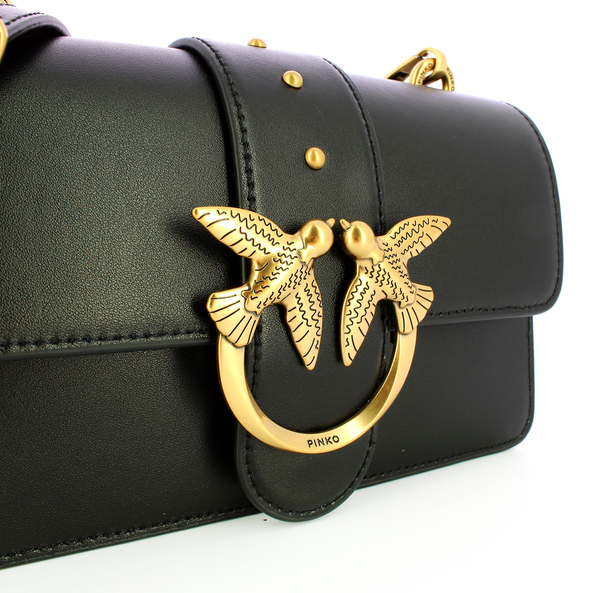 Pinko Mini Borsa a tracolla Love One Nero Antique Gold - 4 Pinko Mini Borsa a tracolla Love One Nero Antique Gold - 4