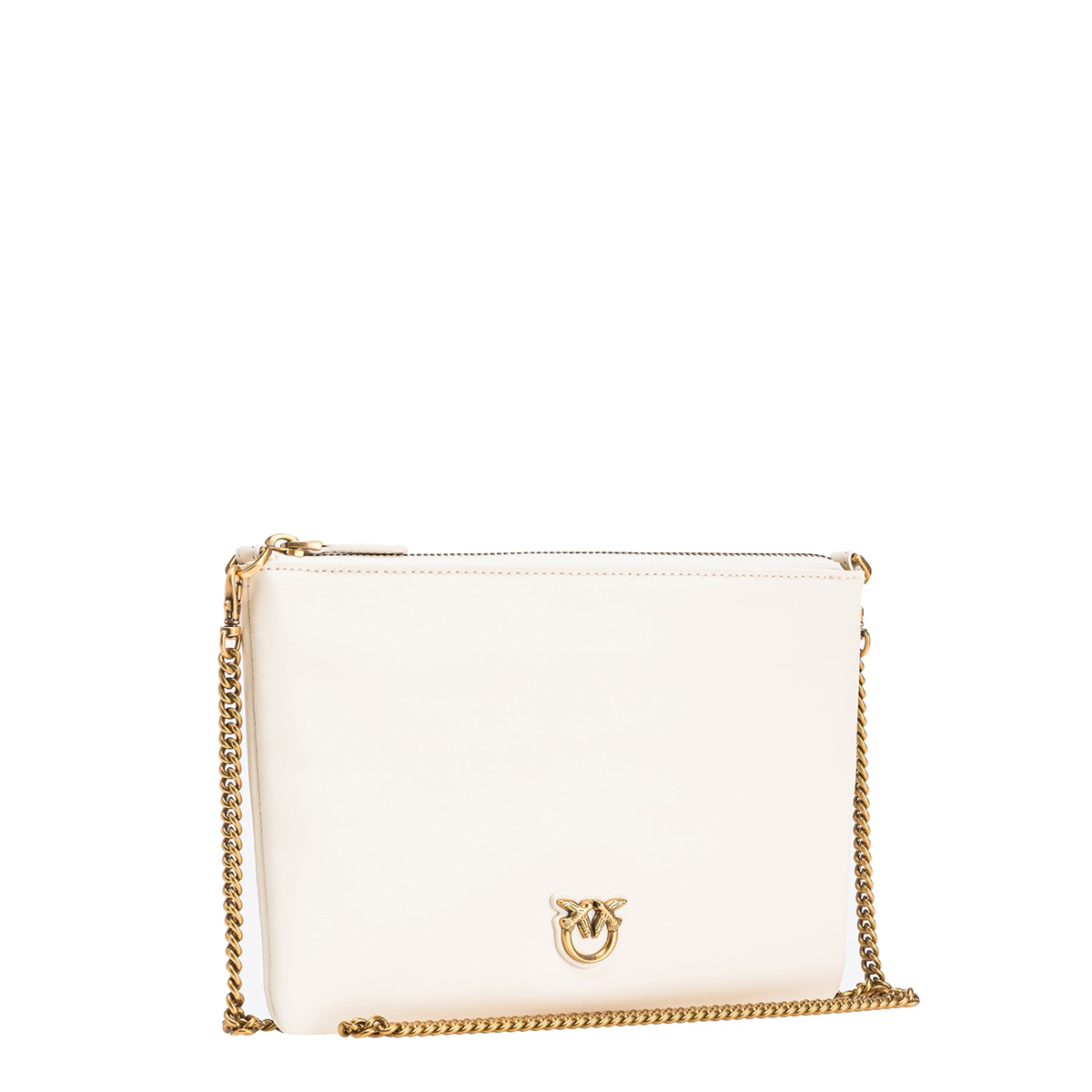 Pinko Pochette Flat Classic Bianco Seta Antique Gold - 2 Pinko Pochette Flat Classic Bianco Seta Antique Gold - 2
