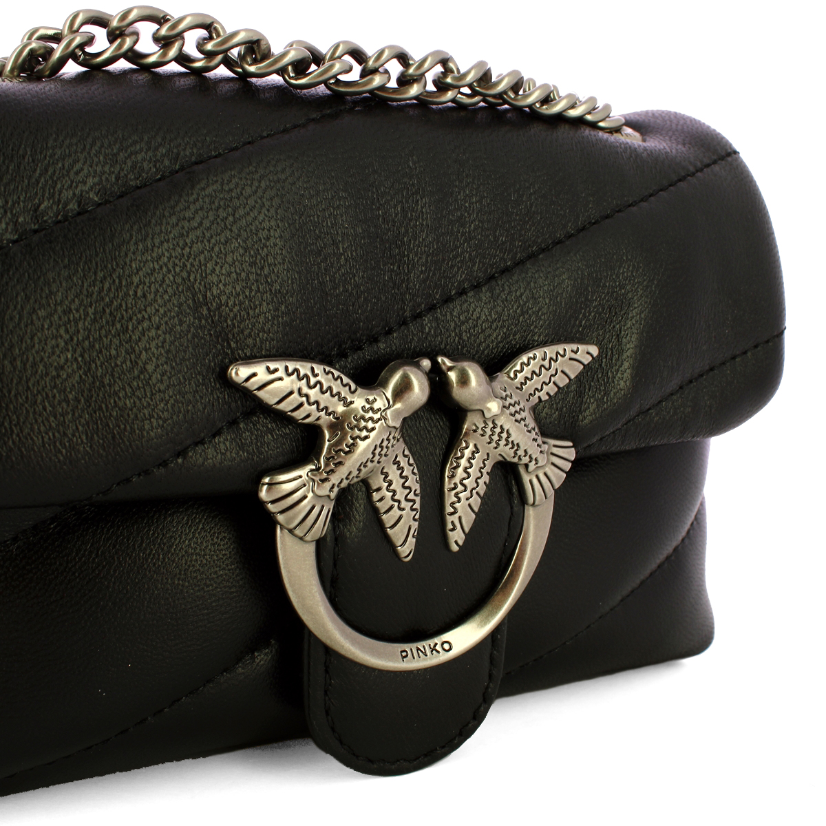 Pinko Mini Borsa a tracolla Love Puff Nero Old Silver - 4 Pinko Mini Borsa a tracolla Love Puff Nero Old Silver - 4