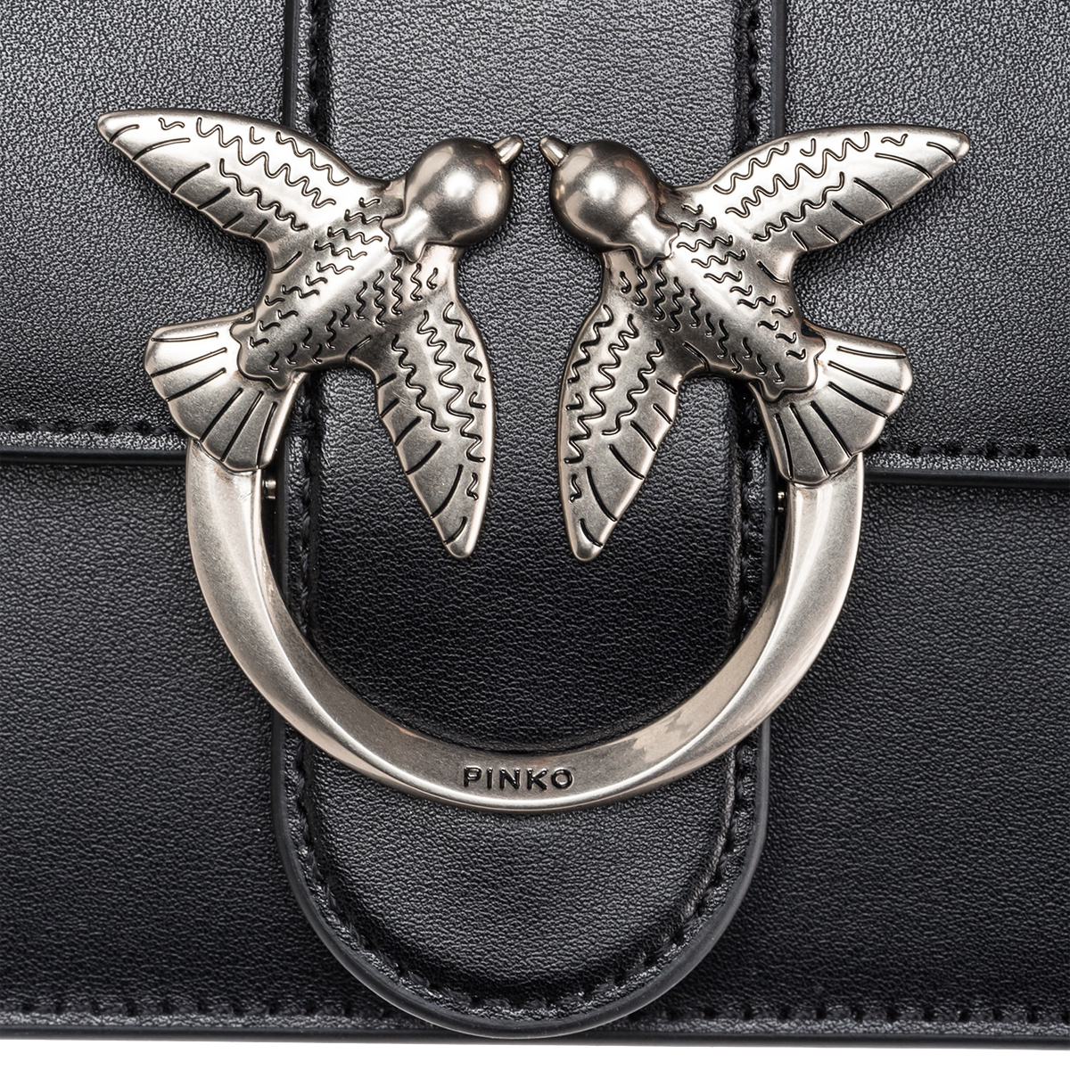 Pinko Mini Borsa a tracolla Love One Nero Old Silver - 4