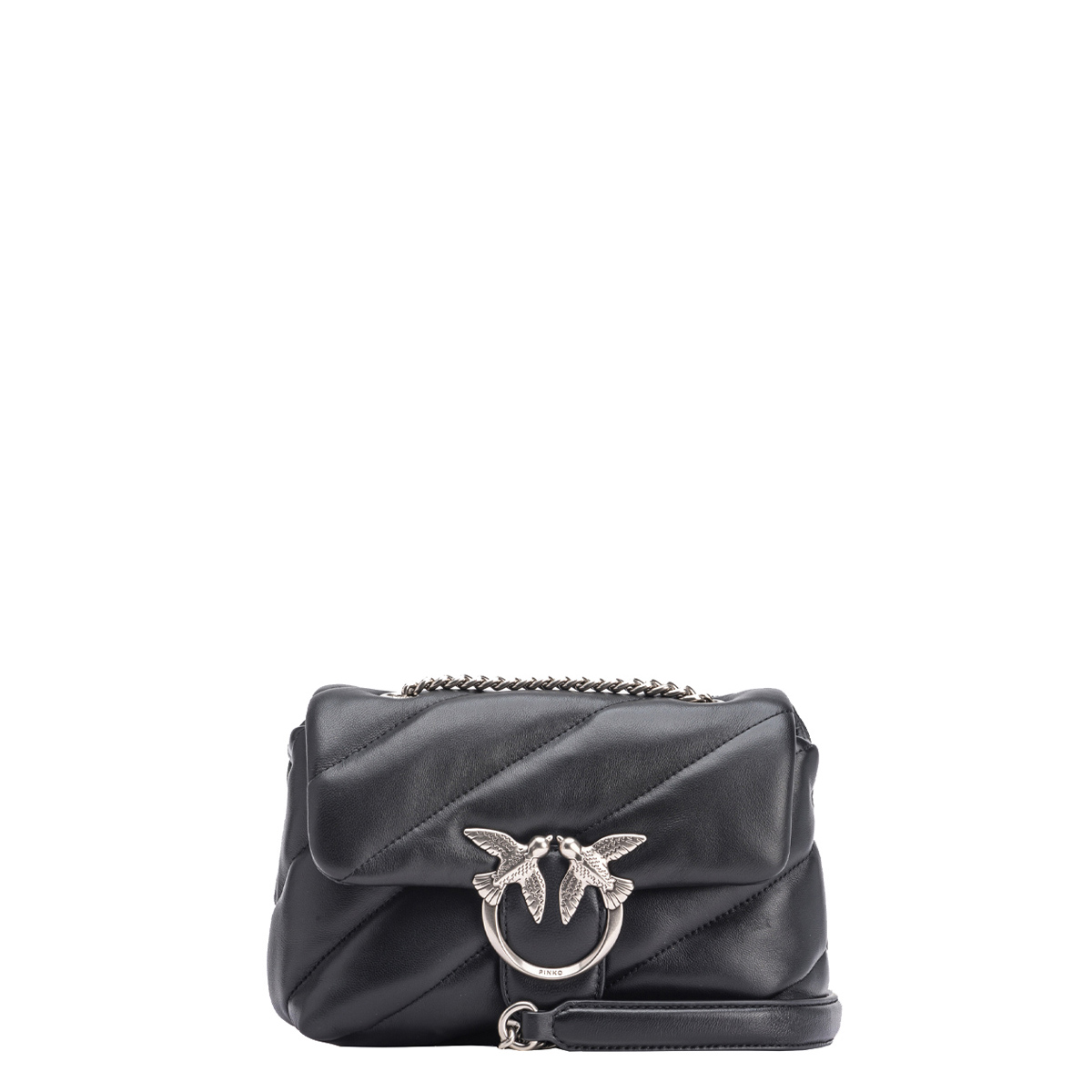 Pinko Mini Borsa a tracolla Love Puff Maxi Quilt Nero Old Silver - 1 Pinko Mini Borsa a tracolla Love Puff Maxi Quilt Nero Old Silver - 1
