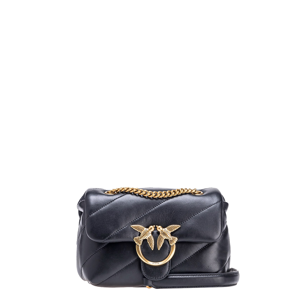 Pinko Mini Borsa a tracolla Love Puff Maxi Quilt Nero Antique Gold - 1 Pinko Mini Borsa a tracolla Love Puff Maxi Quilt Nero Antique Gold - 1