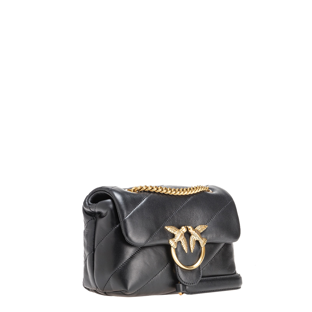 Pinko Mini Borsa a tracolla Love Puff Maxi Quilt Nero Antique Gold - 2 Pinko Mini Borsa a tracolla Love Puff Maxi Quilt Nero Antique Gold - 2