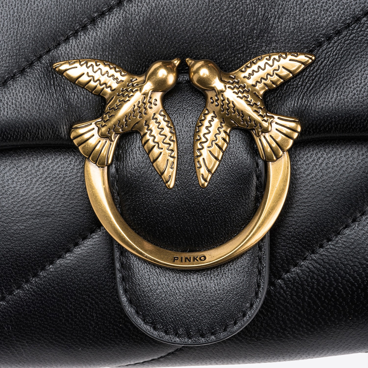 Pinko Borsa a tracolla Large Love Puff Nero Antique Gold - 4 Pinko Borsa a tracolla Large Love Puff Nero Antique Gold - 4
