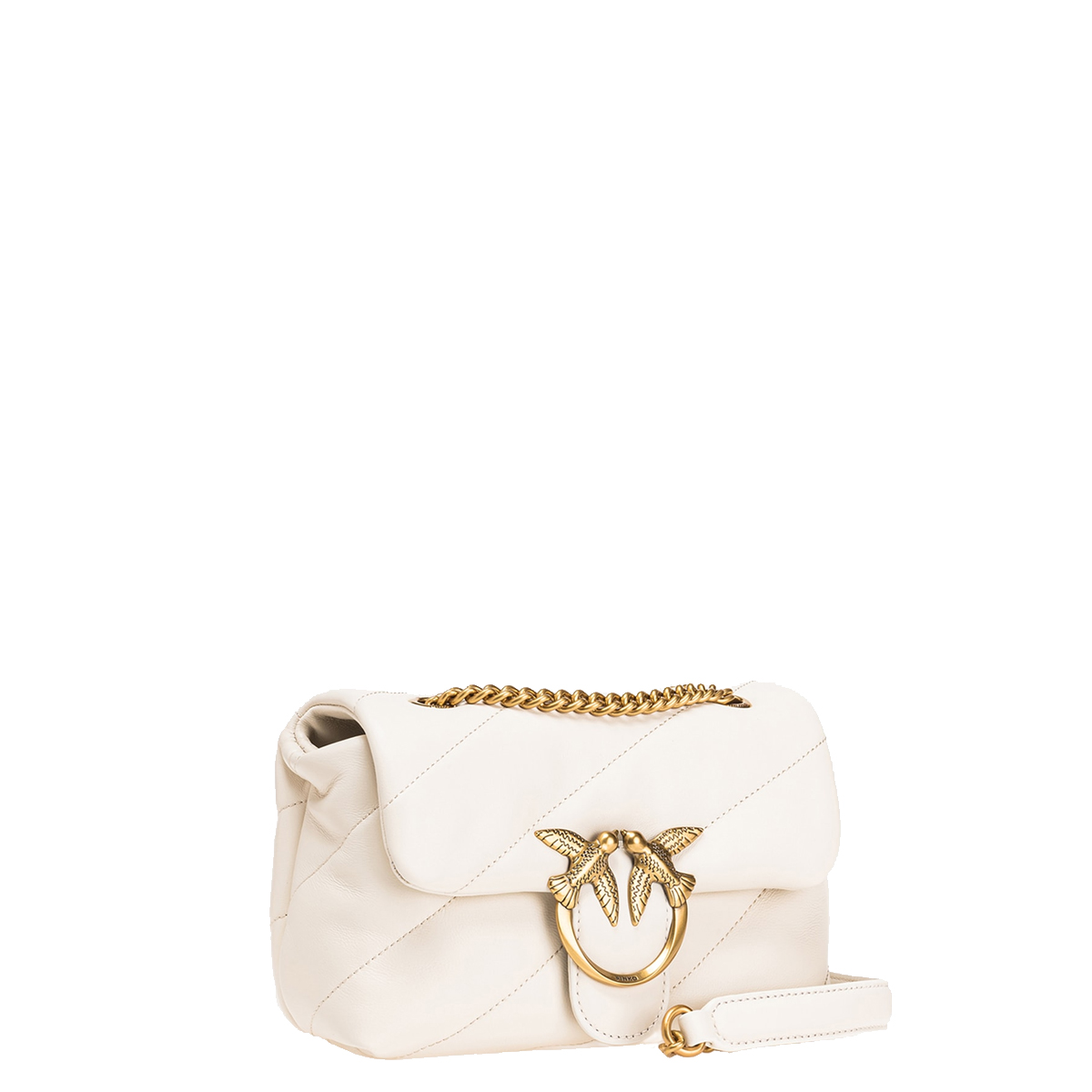 Pinko Mini Borsa a tracolla Love Puff Maxi Quilt Bianco Seta Antique Gold - 2 Pinko Mini Borsa a tracolla Love Puff Maxi Quilt Bianco Seta Antique Gold - 2