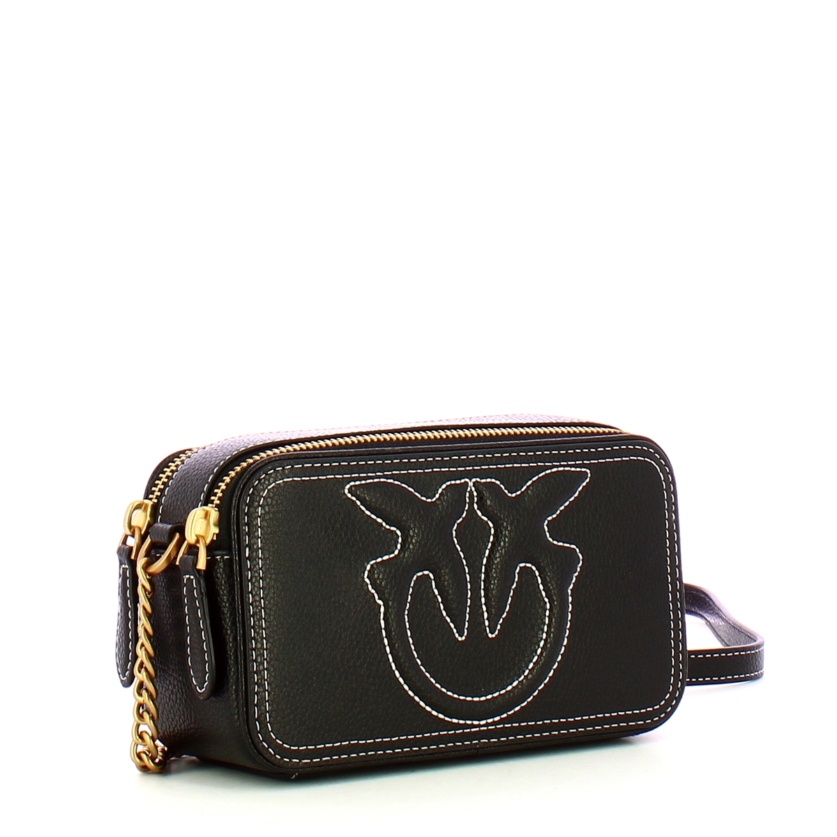 Pinko Camera Case Carrie Mini Nero Antique Gold - 2 Pinko Camera Case Carrie Mini Nero Antique Gold - 2