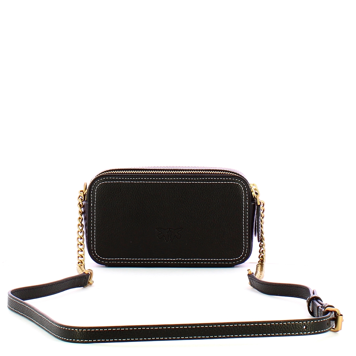 Pinko Camera Case Carrie Mini Nero Antique Gold - 3 Pinko Camera Case Carrie Mini Nero Antique Gold - 3