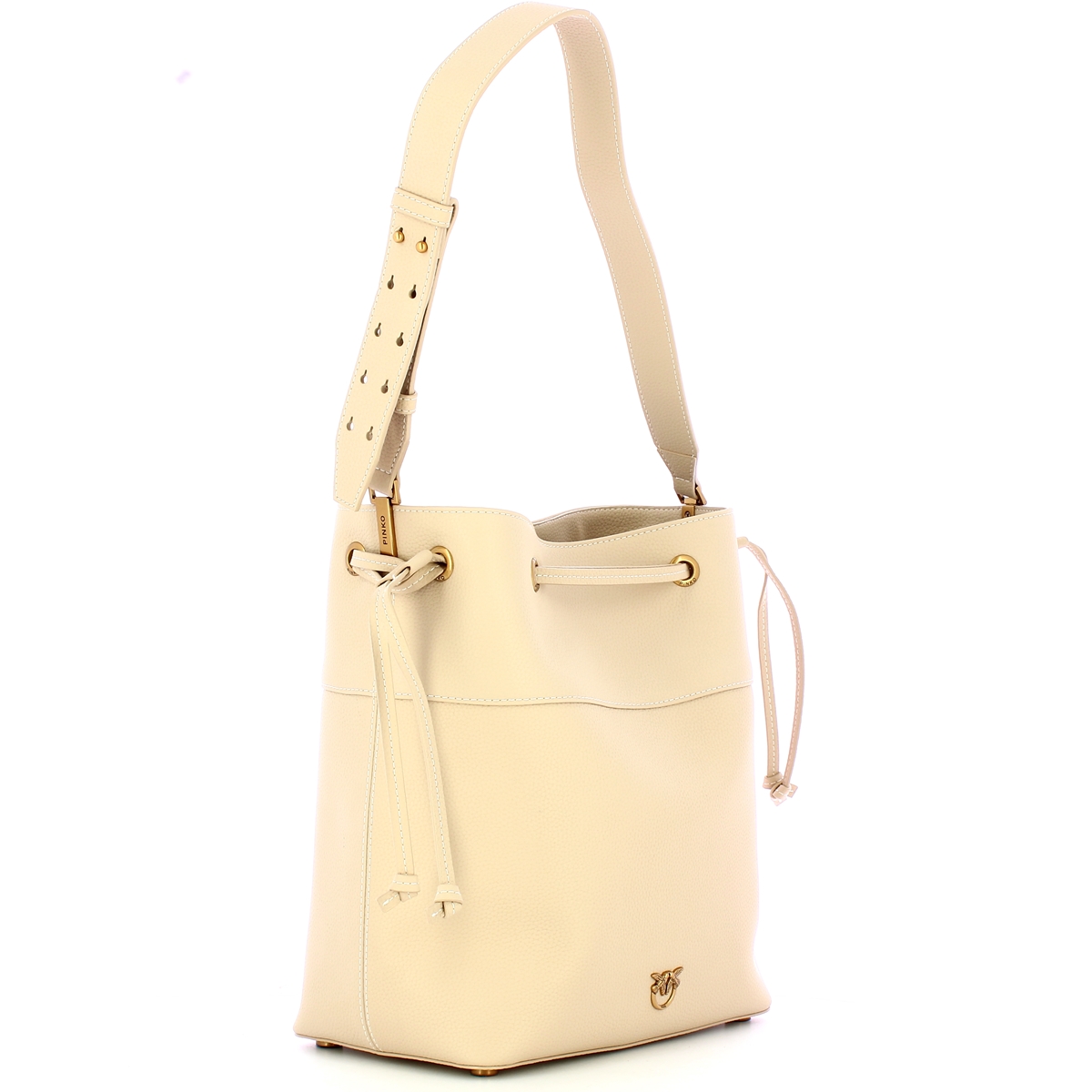Pinko Borsa Secchiello Classic Beige Grigio Fumo Antique Gold - 2 Pinko Borsa Secchiello Classic Beige Grigio Fumo Antique Gold - 2