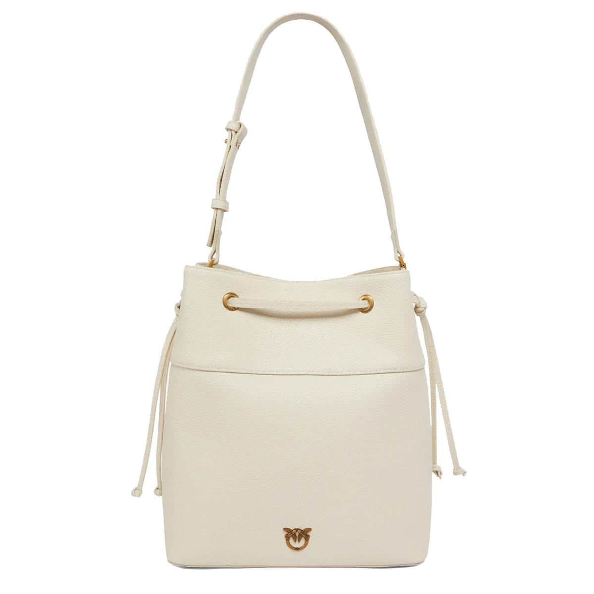 Pinko Borsa Secchiello Classic Bianco Seta Antique Gold - 1 Pinko Borsa Secchiello Classic Bianco Seta Antique Gold - 1