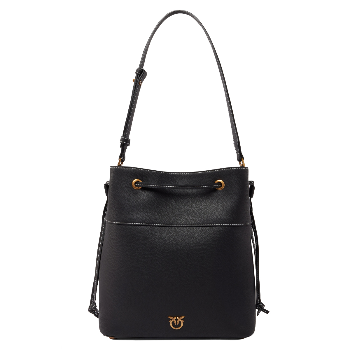 Pinko Borsa Secchiello Classic Nero Antique Gold - 1 Pinko Borsa Secchiello Classic Nero Antique Gold - 1