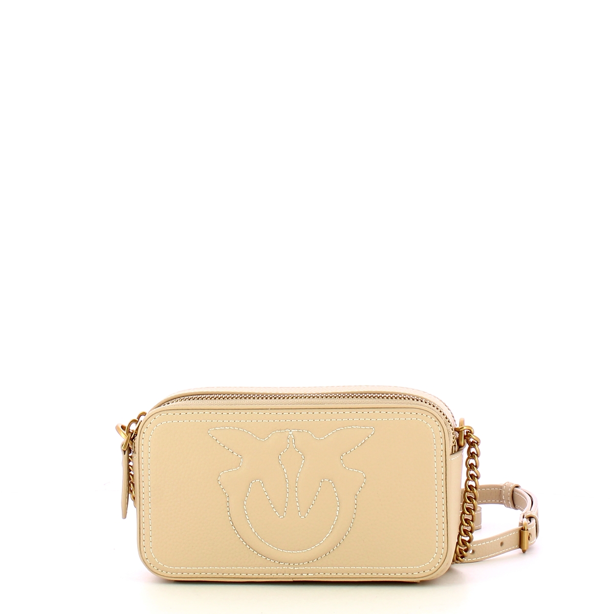Pinko Camera Case Carrie Mini Beige Grigio Fumo Antique Gold - 1 Pinko Camera Case Carrie Mini Beige Grigio Fumo Antique Gold - 1