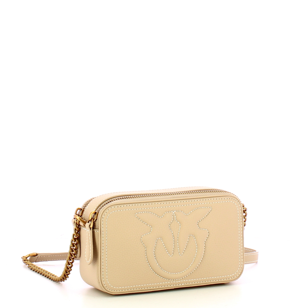 Pinko Camera Case Carrie Mini Beige Grigio Fumo Antique Gold - 2 Pinko Camera Case Carrie Mini Beige Grigio Fumo Antique Gold - 2