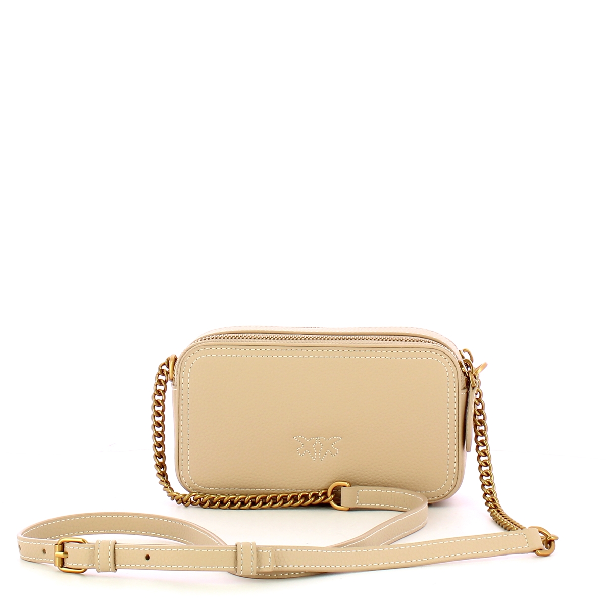 Pinko Camera Case Carrie Mini Beige Grigio Fumo Antique Gold - 3 Pinko Camera Case Carrie Mini Beige Grigio Fumo Antique Gold - 3
