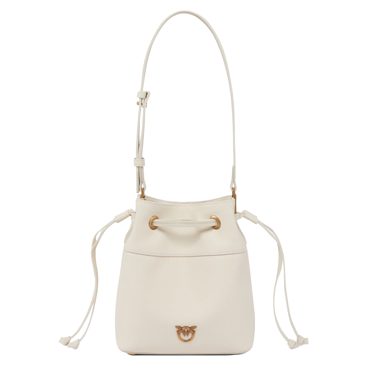Pinko Borsa Secchiello piccolo Bianco Seta Antique Gold - 1 Pinko Borsa Secchiello piccolo Bianco Seta Antique Gold - 1