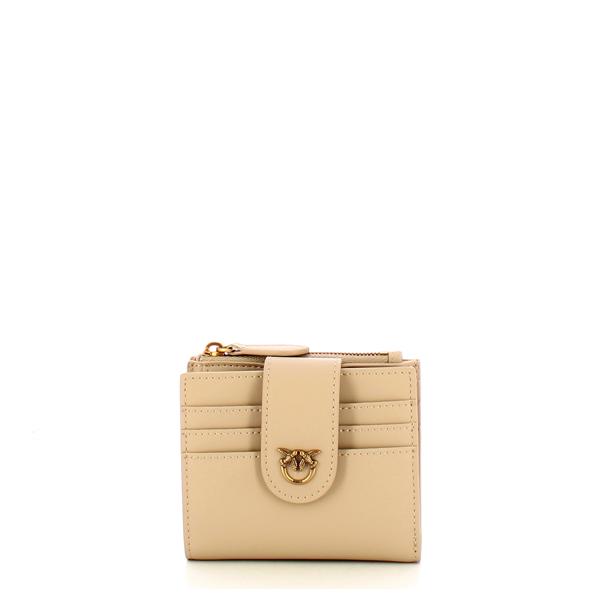 Pinko Portafoglio Piccolo Multi Purpose Beige Grigio Fumo Antique Gold - 1 Pinko Portafoglio Piccolo Multi Purpose Beige Grigio Fumo Antique Gold - 1