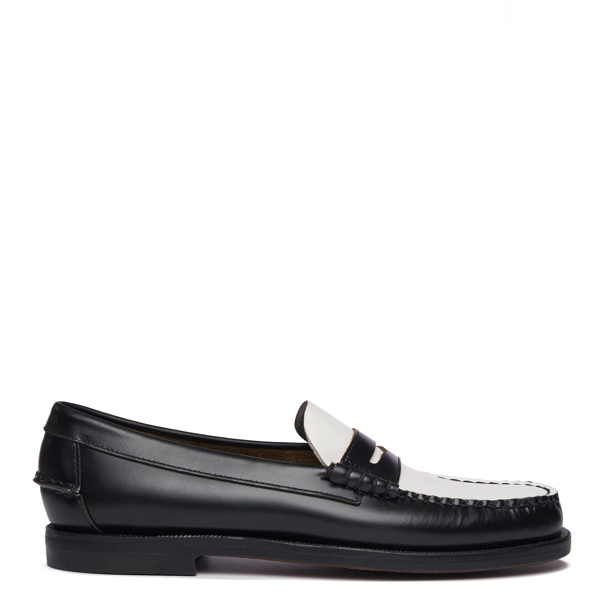 Sebago Mocassino Donna Classic Dan Black White Black - 1 Sebago Mocassino Donna Classic Dan Black White Black - 1