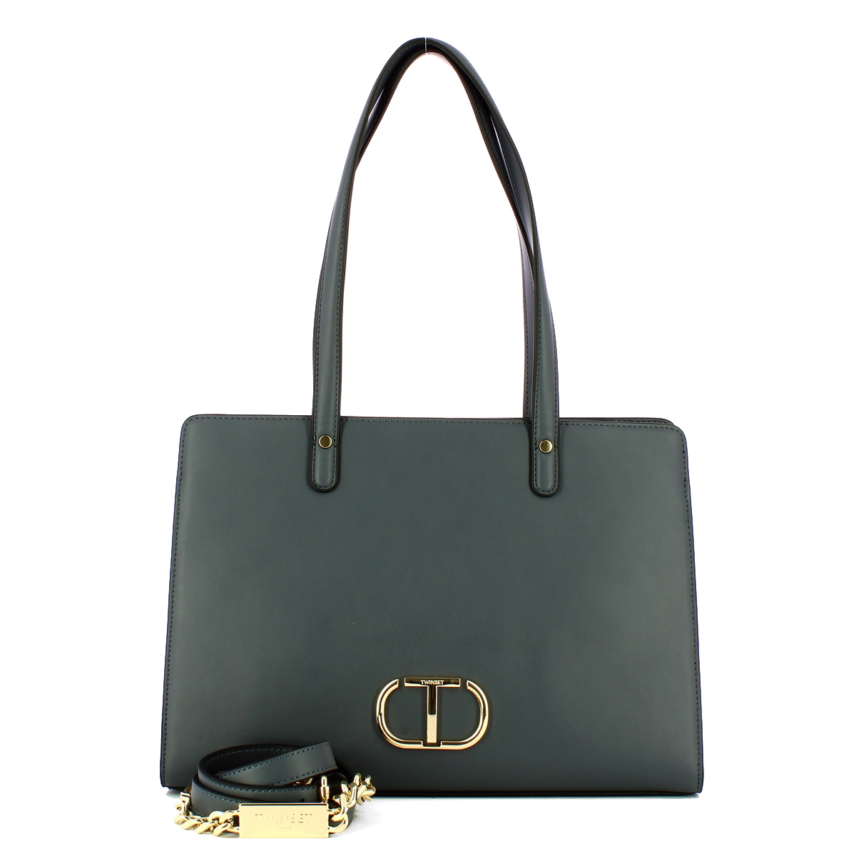 Twin Set Borsa a spalla con Oval T Blue Grey - 4 Twin Set Borsa a spalla con Oval T Blue Grey - 4
