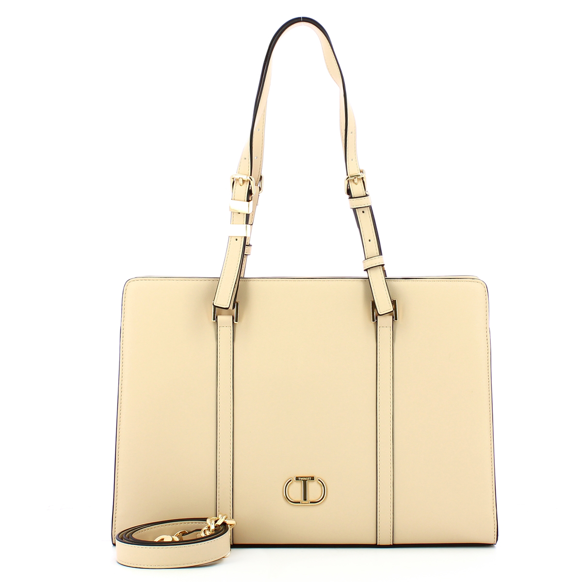 Twin Set Borsa a spalla con Oval T Almond Milk - 4