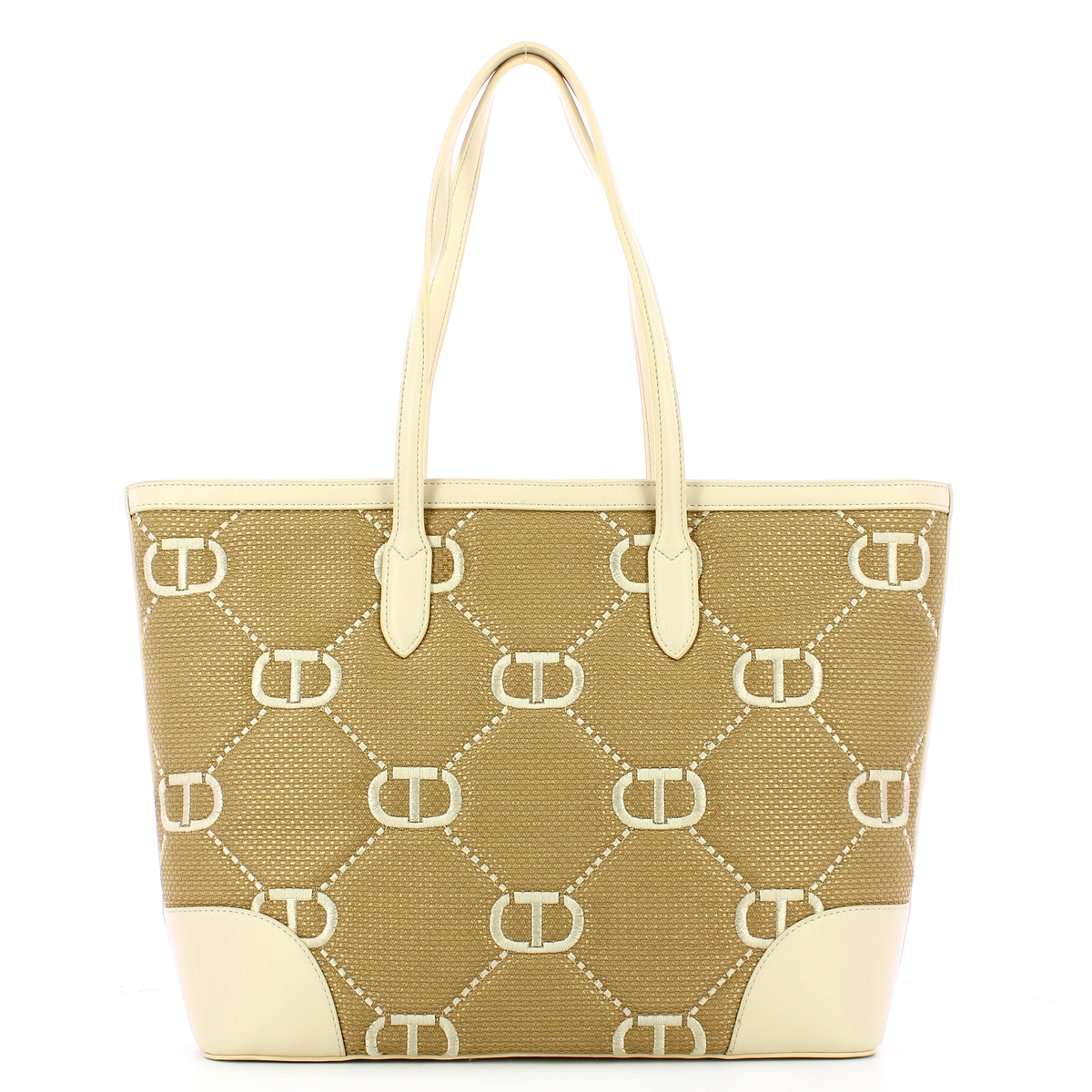 Twin Set Shopper Palermo con ricamo Oval T Neve - 3 Twin Set Shopper Palermo con ricamo Oval T Neve - 3