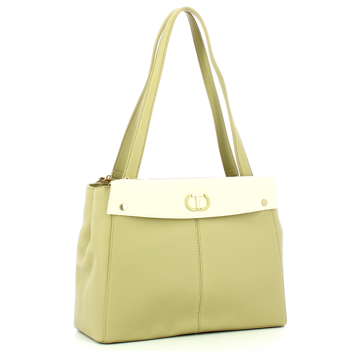 Twinset Tote piccola I'm Not A Lady Bic. Khaki Green Madreperla - 2 Twinset Tote piccola I'm Not A Lady Bic. Khaki Green Madreperla - 2