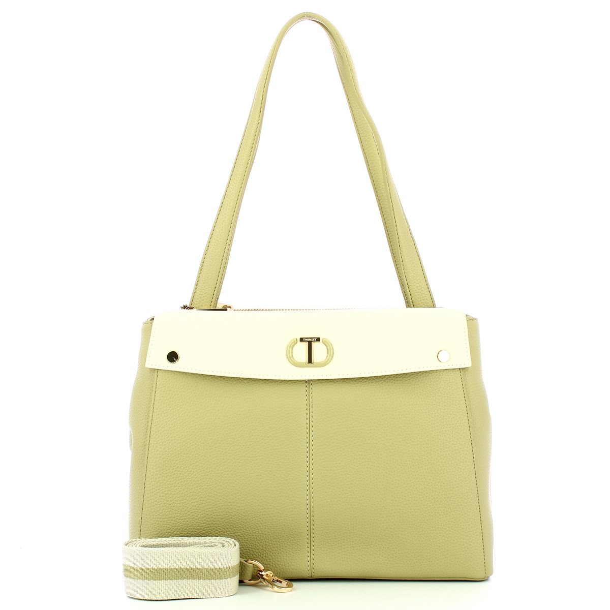 Twinset Tote piccola I'm Not A Lady Bic. Khaki Green Madreperla - 4 Twinset Tote piccola I'm Not A Lady Bic. Khaki Green Madreperla - 4