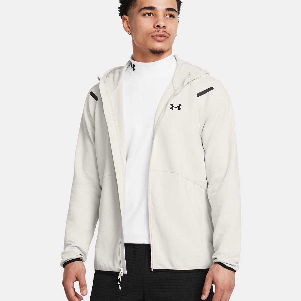 UNDE Felpa UA Unstoppable Fleece Full Zip Summit White - 2 UNDE Felpa UA Unstoppable Fleece Full Zip Summit White - 2