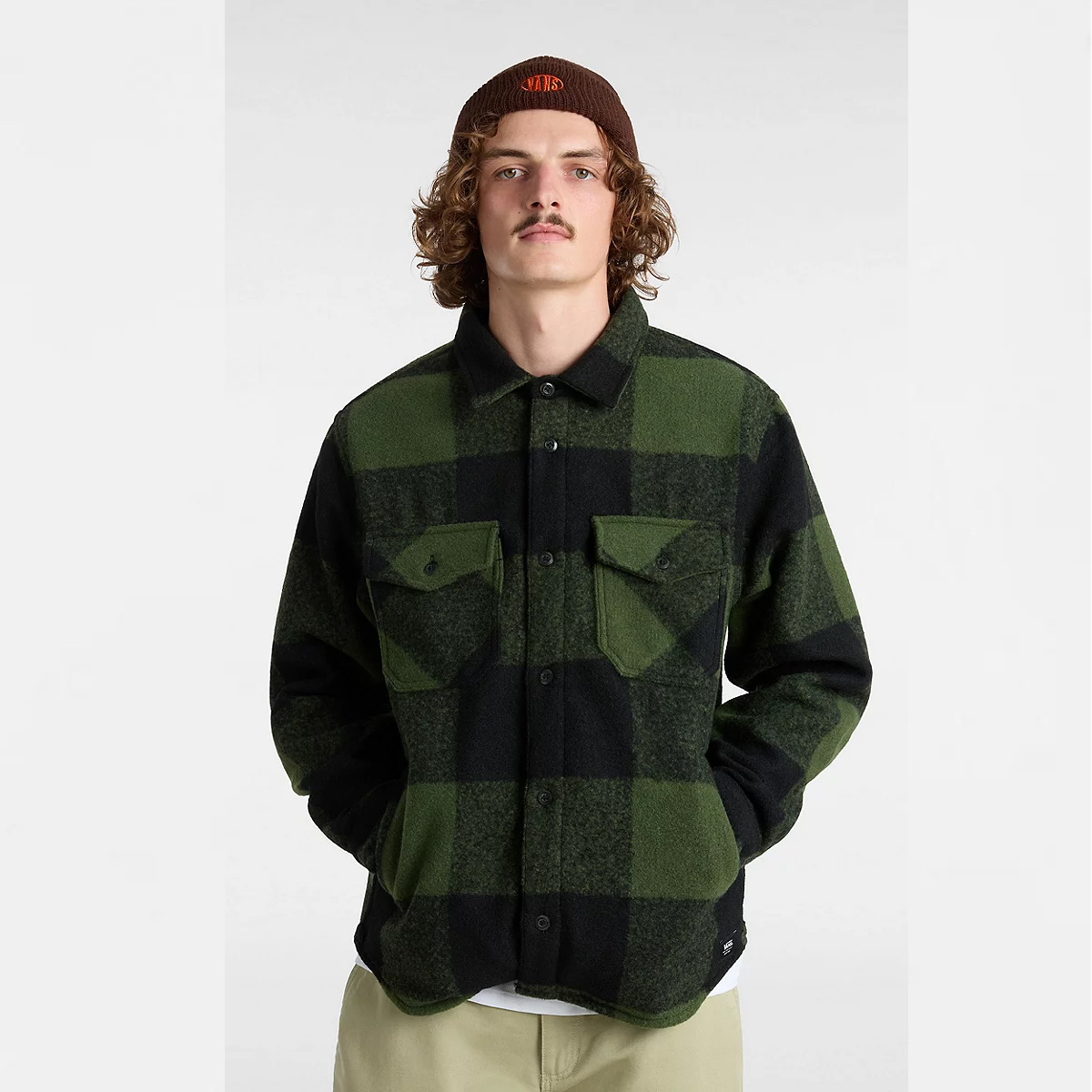 VANS Shacket Denby Fuzzy Black Loden Green - 3