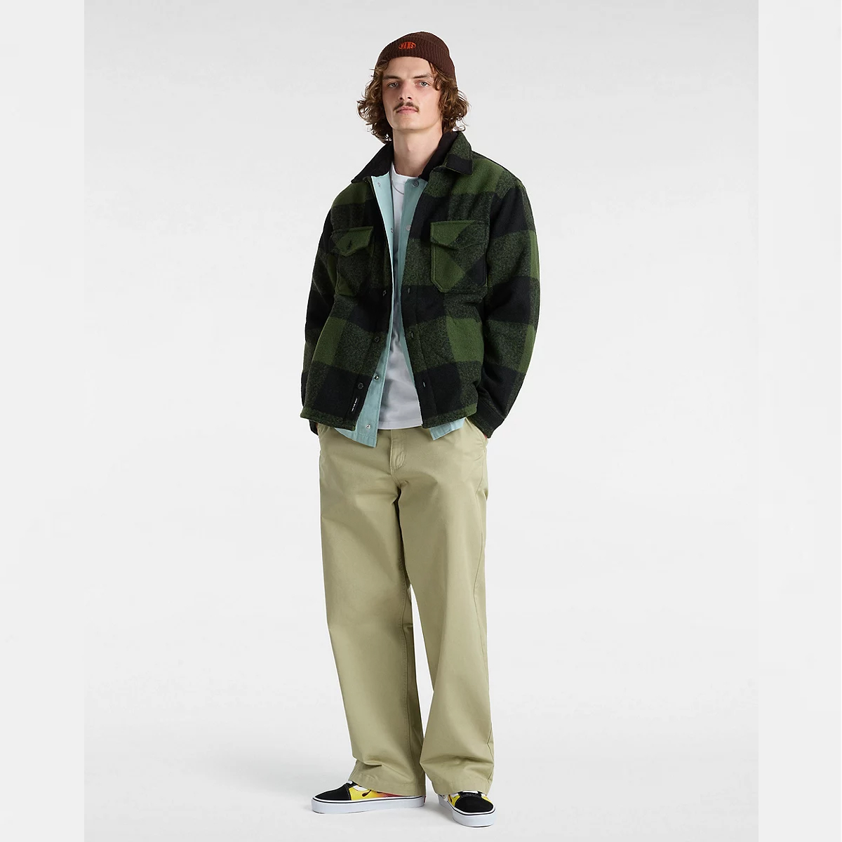 VANS Shacket Denby Fuzzy Black Loden Green - 6