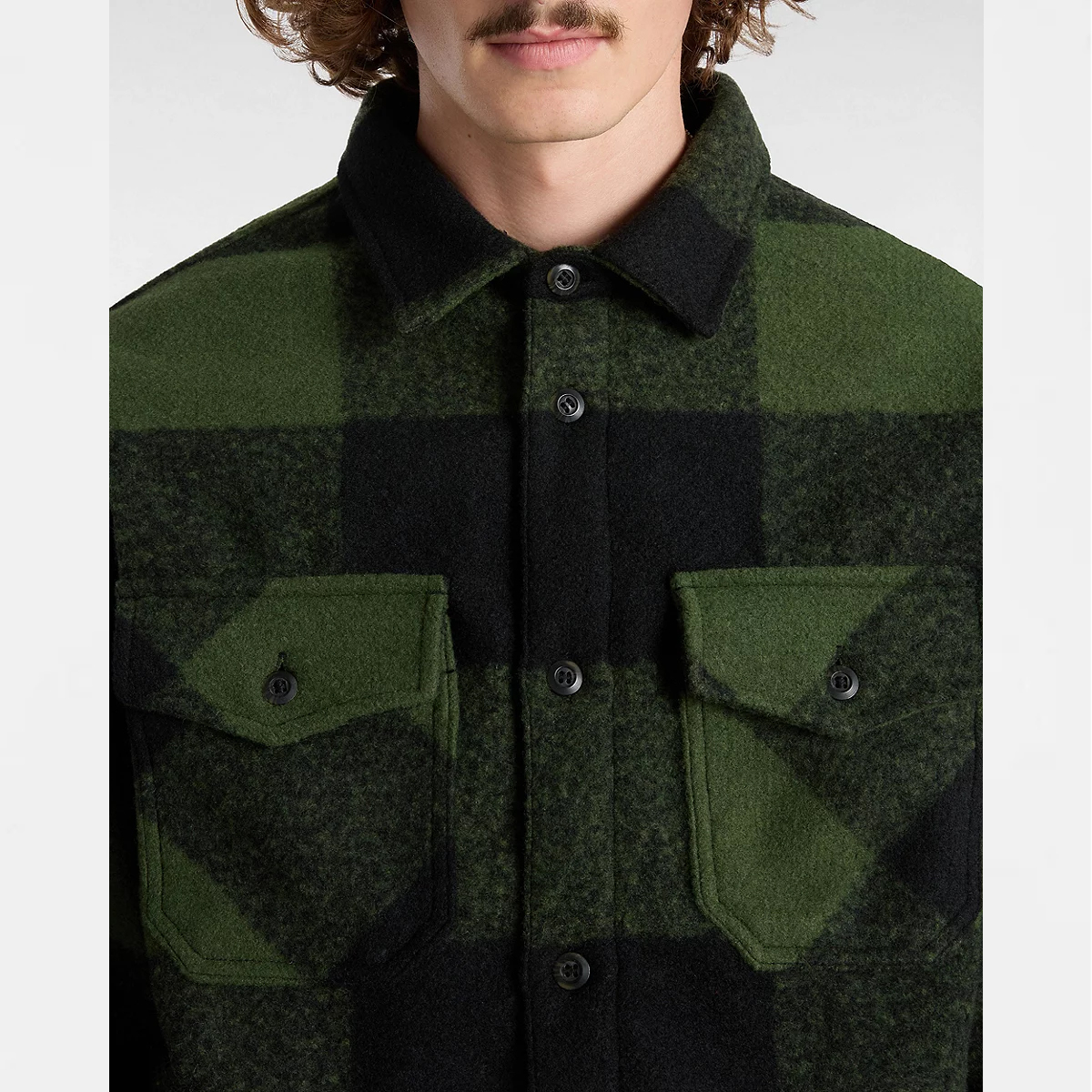 VANS Shacket Denby Fuzzy Black Loden Green - 7