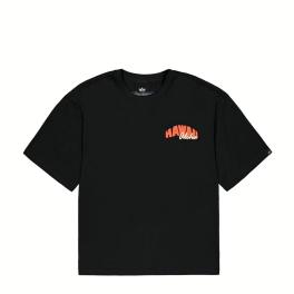 Alpha Industries T-Shirt Hawaii Aloha Back Print Black - 1