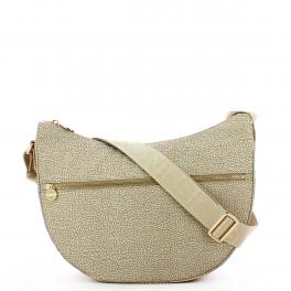 Borbonese Borsa Luna Bag Middle con taschino in Nylon Riciclato Sabbia - 1