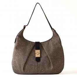 Borbonese Hobo Bag Cortina Medium OP Naturale Nero - 1