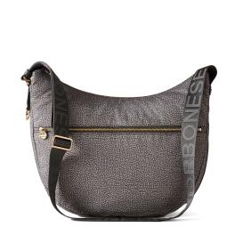 Borbonese Borsa Luna Bag Medium con taschino in Nylon Riciclato Clay Grey - 1