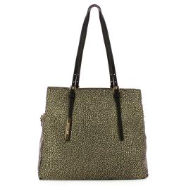 Borbonese Borsa a spalla Large OP Naturale Nero - 1