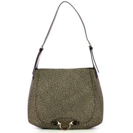 Borbonese Borsa a spalla Hobo M Op Naturale Nero - 1