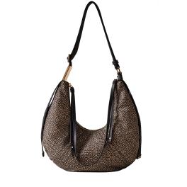 Borbonese Borsa Hobo Small OP Naturale Nero - 1
